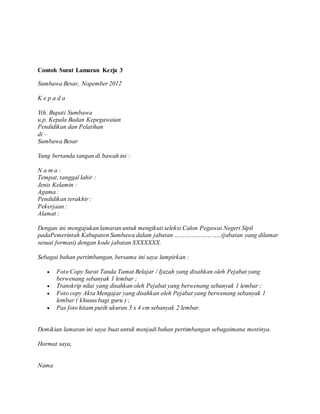 3 contoh surat lamaran honorer di pemerintahan - http://contohsurat
