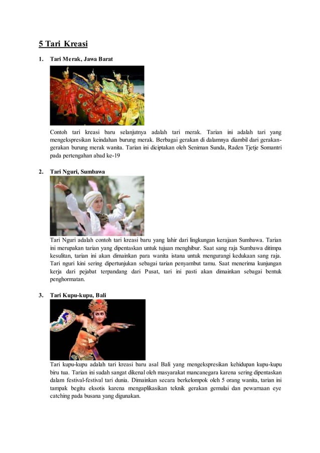 5 contoh tari kreasi DOCX