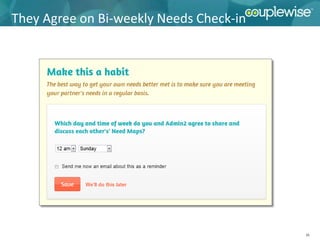 They Agree on Bi-weekly Needs Check-in




                                         15
 