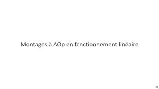 Montages à AOp en fonctionnement linéaire
24
 
