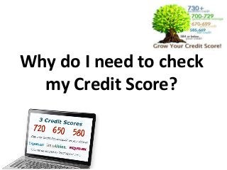 Why do I need to check
my Credit Score?
 