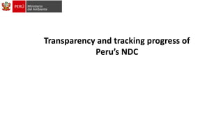 Transparency and tracking progress of
Peru’s NDC
 