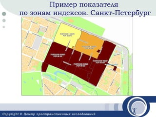 Пример показателя
по зонам индексов. Санкт-Петербург

 