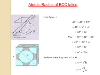 Atomic Radius of BCC latice
 