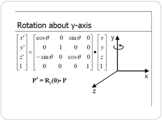understanding geometric transformation: rotation using... 3D transformation and viewing | PPTX