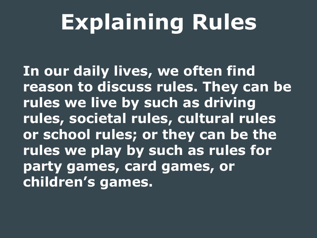 3d. Explaining Rules Cultural Rules and Customs