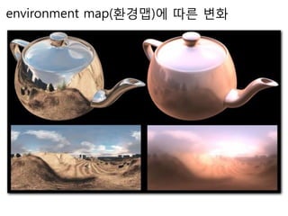 environment map(환경맵)에 따른 변화
 