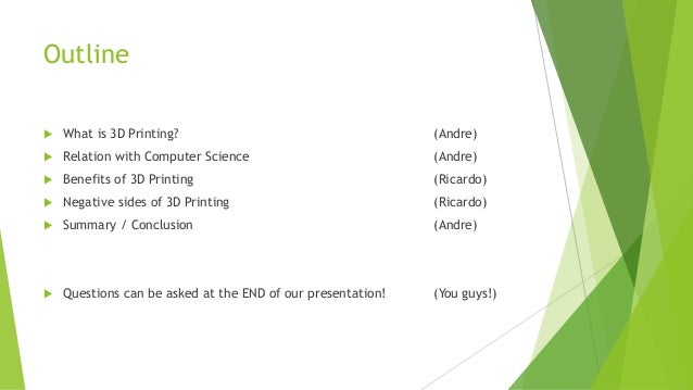 3 d printer presentatie engels