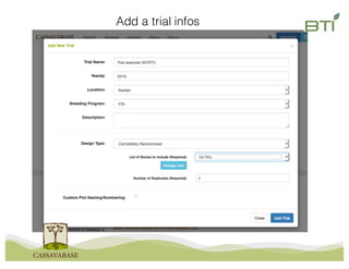3- Access to existing trial informations: select breeding program
 