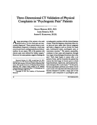Three Dimensional CT Imaging in post-surgical "failed back" syndrome