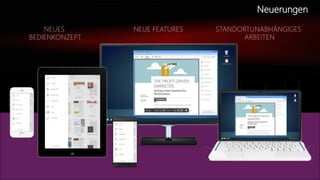 Seite 17
06.05.2015
Neuerungen
NEUES
BEDIENKONZEPT
NEUE FEATURES STANDORTUNABHÄNGIGES
ARBEITEN
 