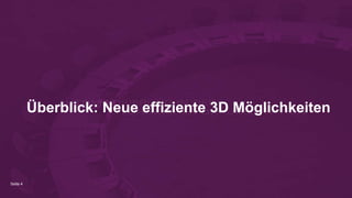 Seite 4
Überblick: Neue effiziente 3D Möglichkeiten
 