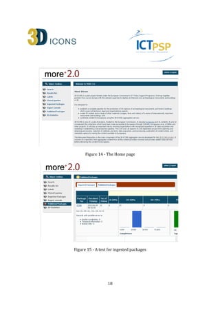18
Figure 14 - The Home page
Figure 15 - A test for ingested packages
 