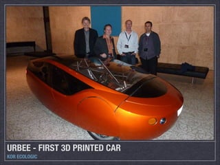 URBEE - FIRST 3D PRINTED CAR
KOR ECOLOGIC

 