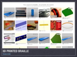 3D PRINTED BRAILLE
YEGGI.COM

 