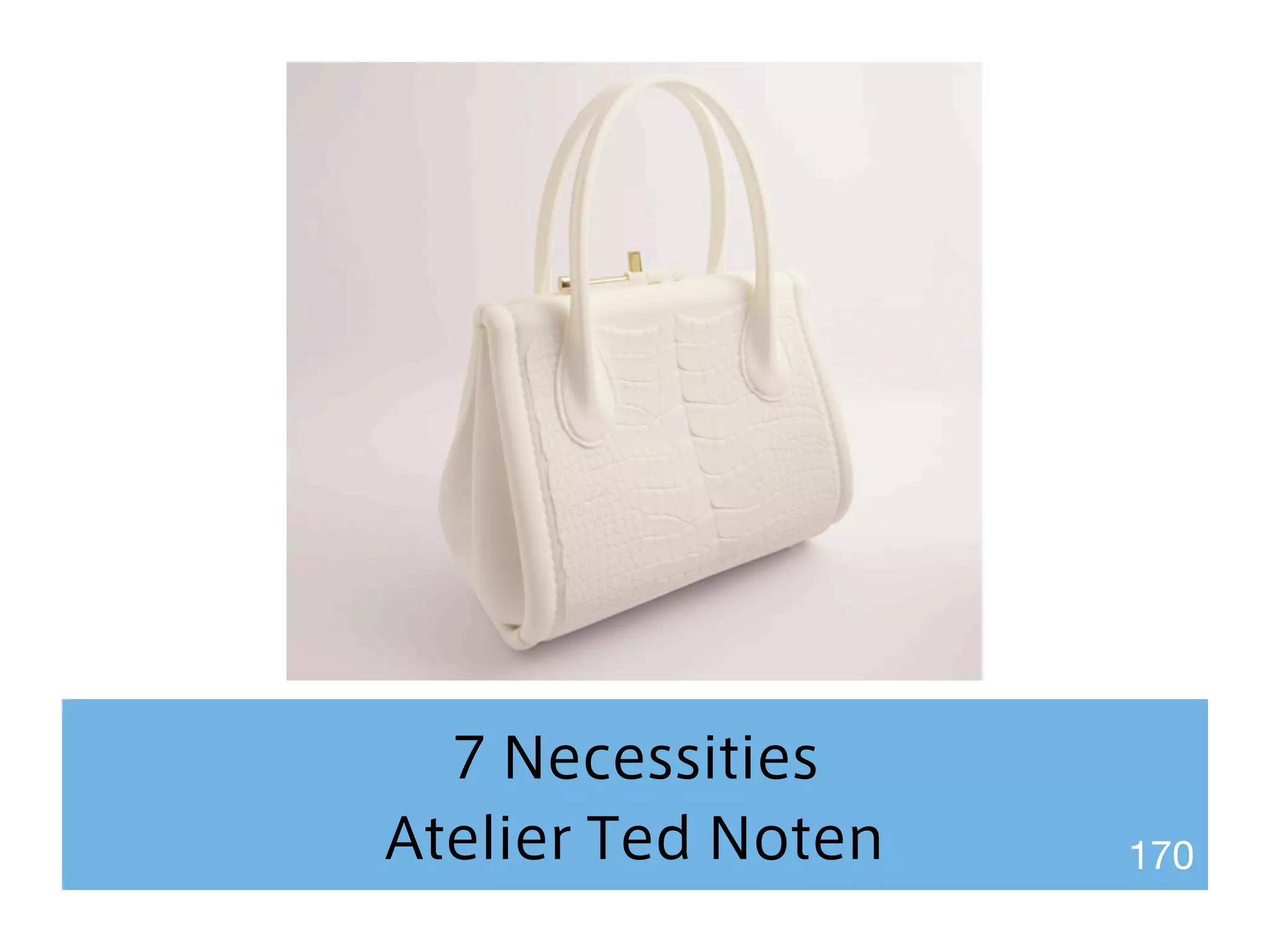 7 Necessities 
Atelier Ted Noten 170 
 