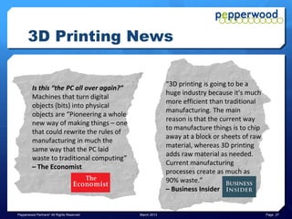About the Authors

                                           Patrick Seaman is Chief Technology Advisor to
                                           Pepperwood Partners and COO of the social
                                           publishing platform company WhichBox Media.
                                           Seaman is the former COO of the video
                                           eCommerce company Cinsay, and former
                                           Director of Technology at Broadcast.com. Patrick
                                           serves on the Advisory Board of Kraftwurx Inc,
                                           and Qples, Inc. and on the University of Texas at
                                           Dallas School of Natural Sciences &
                                           Mathematics Advisory Council, and is an IEEE
                                           member. Contact Patrick at
                                           patrick@pepperwoodpartners.com,
                                           patrick@patrickseaman.com and
                                           www.linkedin.com/in/patrickseaman/.
Pepperwood Partners© All Rights Reserved                 March 2013                            Page 27
 