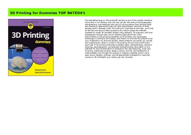 3D Printing For Dummies