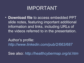 IMPORTANT <ul><li>Download file  to access embedded PPT slide notes, featuring important additional information and links,...