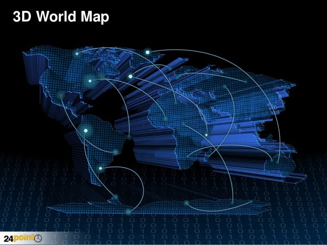 3D World Map PowerPoint Slide