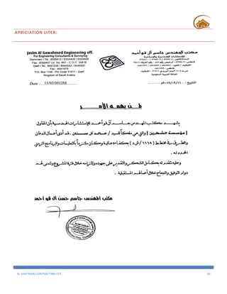AL SHATRAIN CONTRACTING EST. 20
APRICIATION LITER:
 