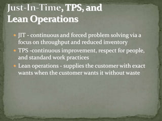 Just in Time and Lean Manufacturing | PPTX