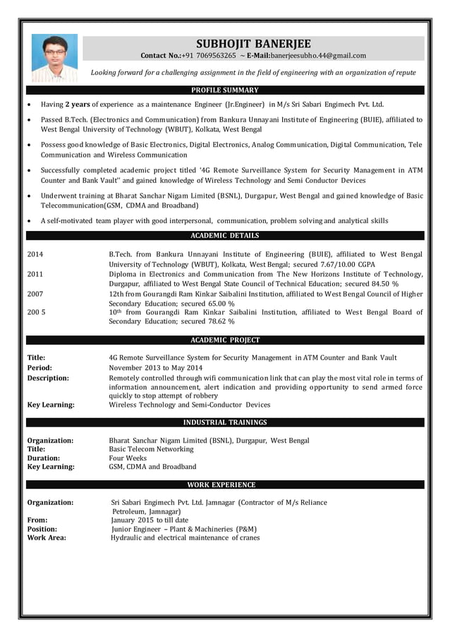 CV _Subhojit Banerjee | PDF