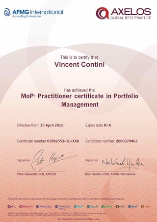 MoP Practitioner Certification