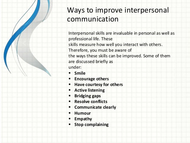 what are some interpersonal skills