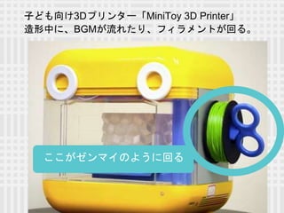 ޥΤ褦˻ؤ
Ӥɤ3Dץ󥿩`MiniToy 3D Printer
ФˡBGM줿ꡢեȤؤ롣
 