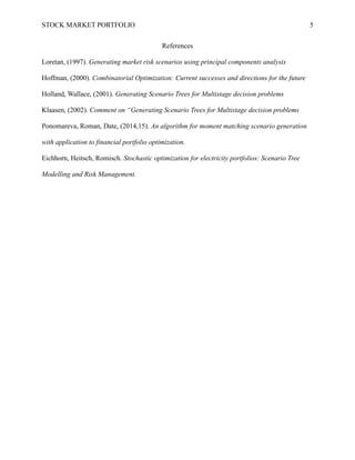 Stock Paper Reference Guide Literature Review of research papers on Stock Market Portfolio | PDF