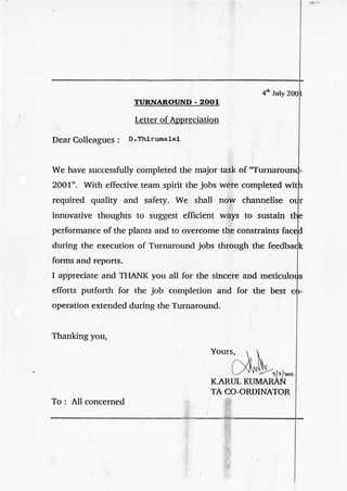 SPIC Commendation Cert