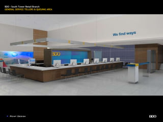BDO - South Tower Retail Branch
GENERAL SERVICE TELLERS & QUEUING AREA
 