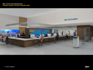 BDO - South Tower Retail Branch
GENERAL SERVICE TELLERS & QUEUING AREA
 
