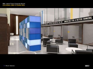 BDO - North Tower Corporate Branch
ELECTRONIC LOBBY & LOUNGE AREA
 