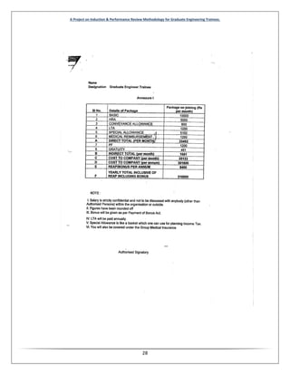 A Project on Induction & Performance Review Methodology for Graduate Engineering Trainees.
28
 