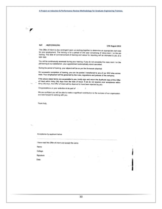 A Project on Induction & Performance Review Methodology for Graduate Engineering Trainees.
30
 