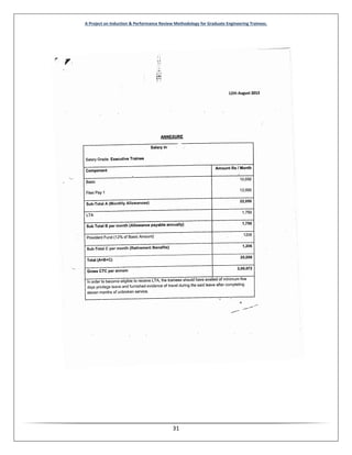 A Project on Induction & Performance Review Methodology for Graduate Engineering Trainees.
31
 