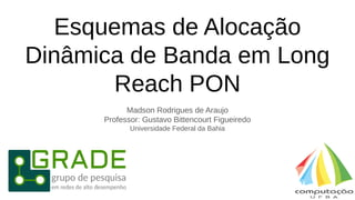 Esquemas de Alocação
Dinâmica de Banda em Long
Reach PON
Madson Rodrigues de Araujo
Professor: Gustavo Bittencourt Figueiredo
Universidade Federal da Bahia
1
 