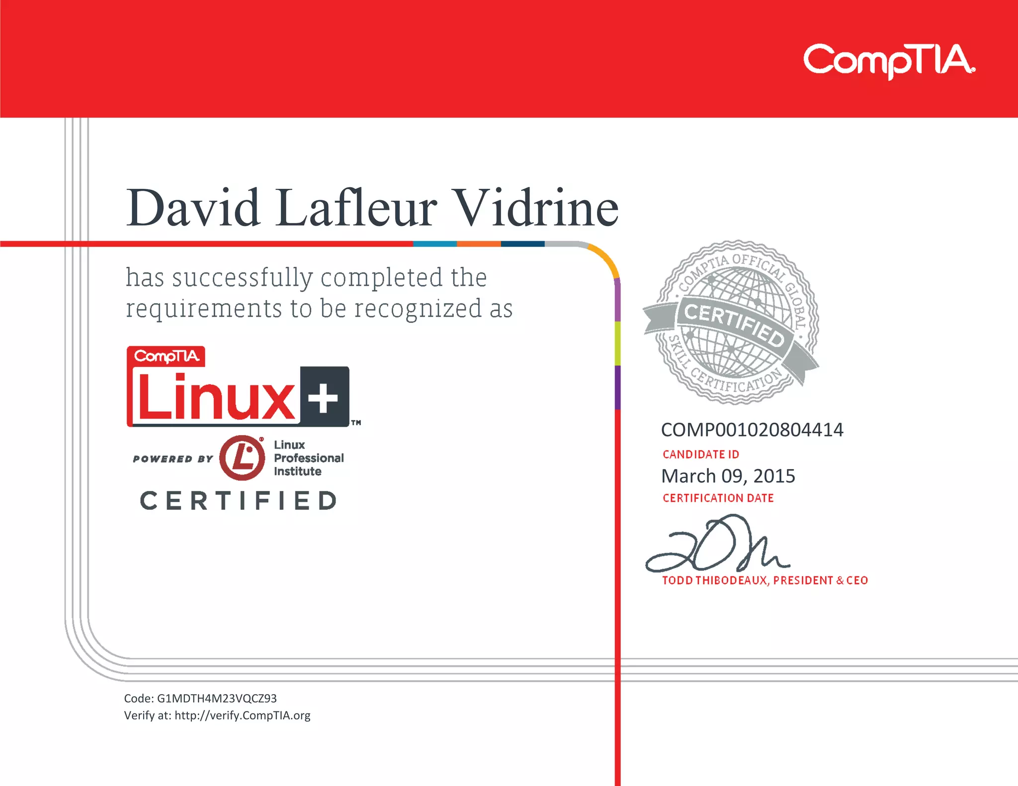 CompTIA Linux+ (Powered by LPI) certificate | PPT image.