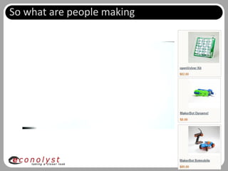 So what are people making




                            Slide 54 of 62
 