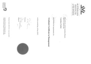 Graduate Certificate in Management