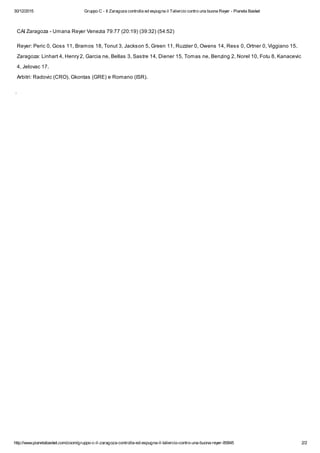 Gruppo C - Il Zaragoza controlla ed esp..