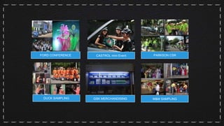 PARKSON CSR
DUCK SAMPLING
CASTROL mini Event
GSK MERCHANDISING M&M SAMPLING
FORD CONFERENCE
 