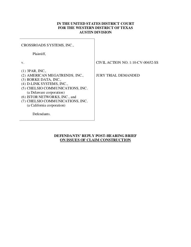 Writing sample 1 Defendants Reply PostHearing Brief