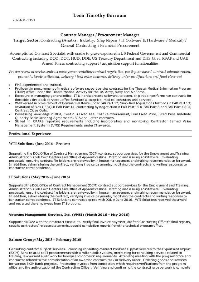 leon borroum resume contract it support