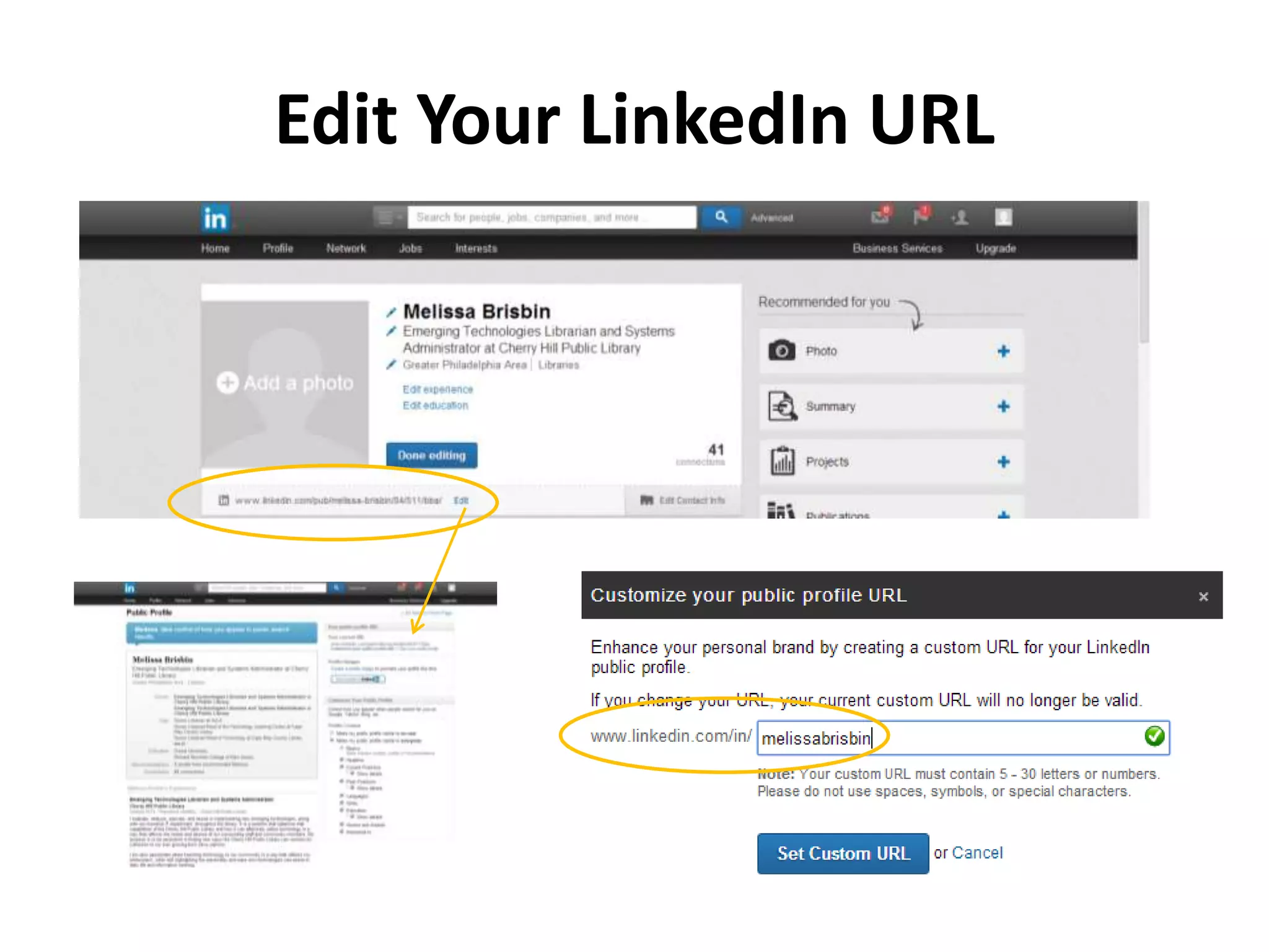 Edit Your LinkedIn URL
 
