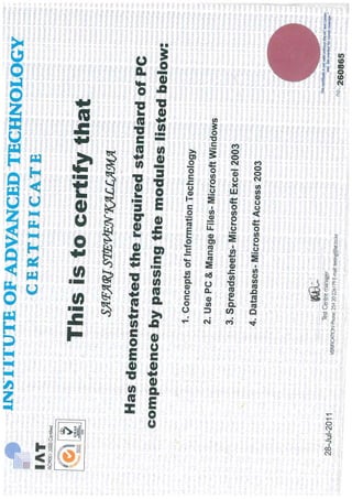 IAT certificate 2