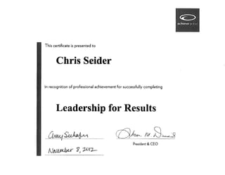 Seider Leadership for Results