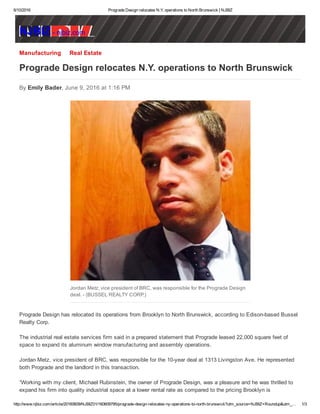 Prograde Design relocates N.Y